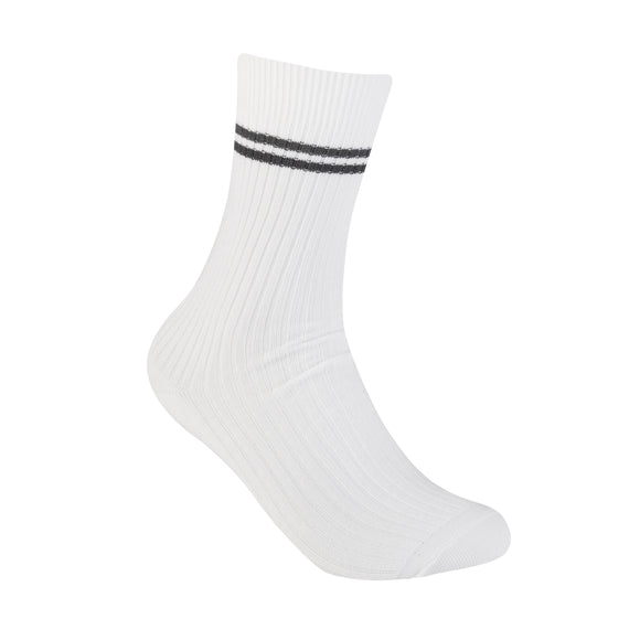 Double Pack White Striped Socks (compulsory) - For Prep this is used for sports ,for College this is used for uniform and sport